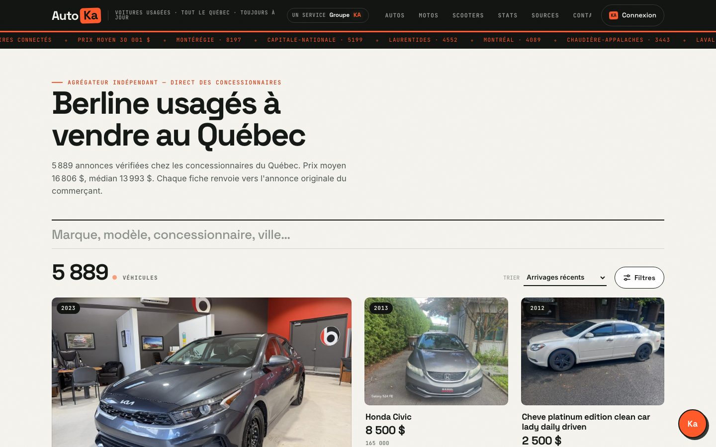 Page carrosserie berline