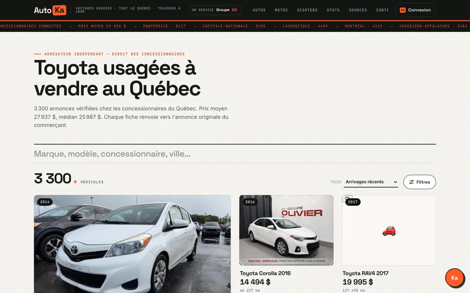 Résultats desktop