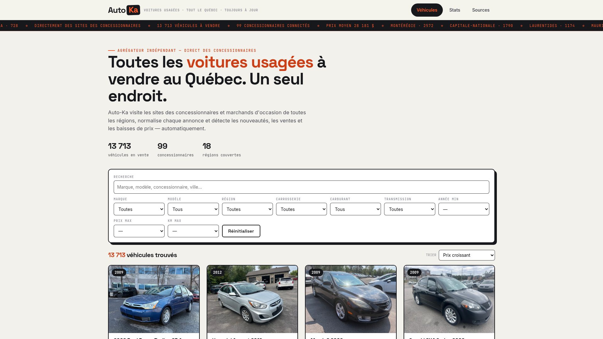 Auto-Ka — recherche de véhicules