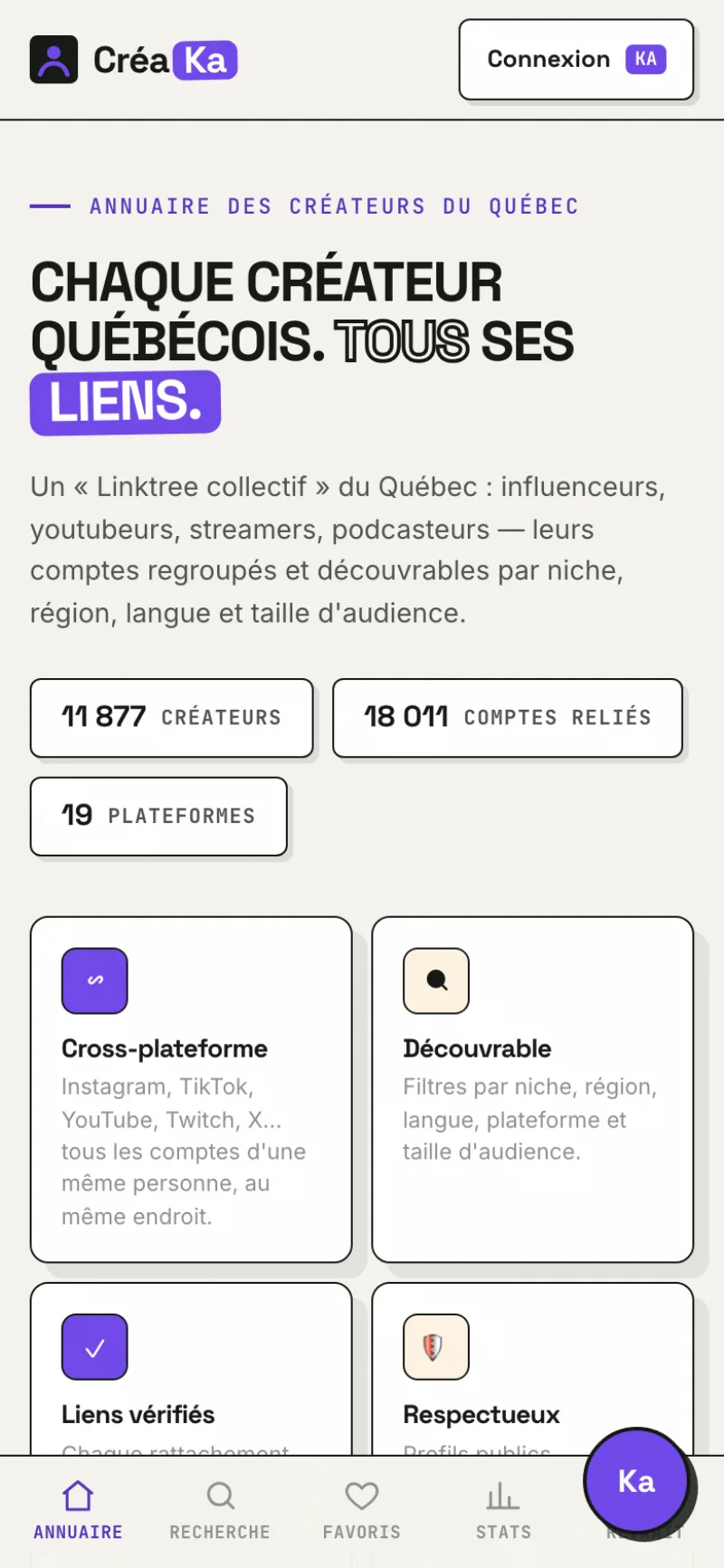 Accueil mobile