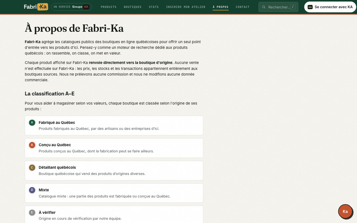 Page À propos