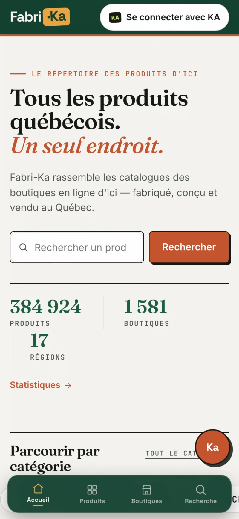 Accueil mobile