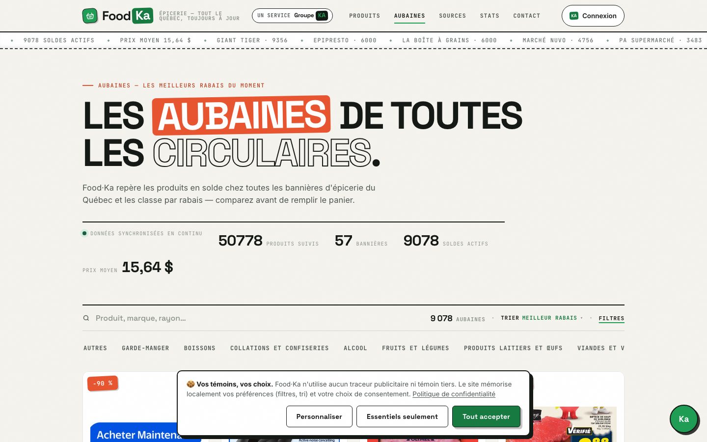 Page aubaines