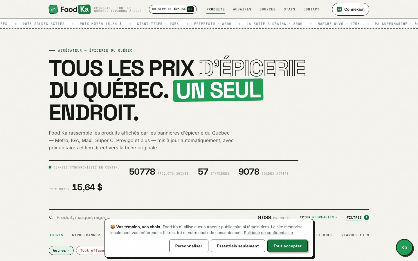 Accueil filtré par catégorie