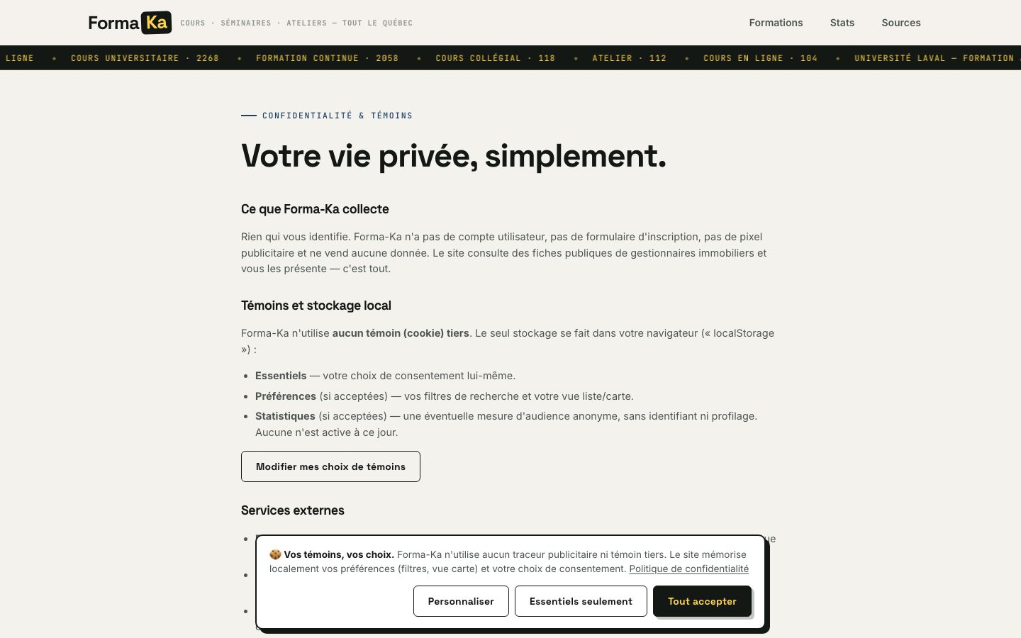Confidentialité