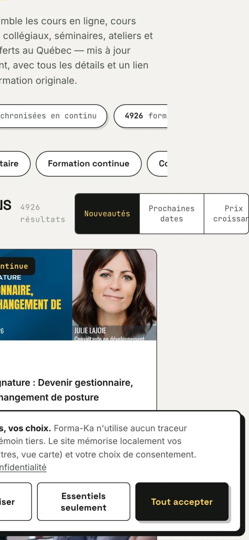Accueil mobile