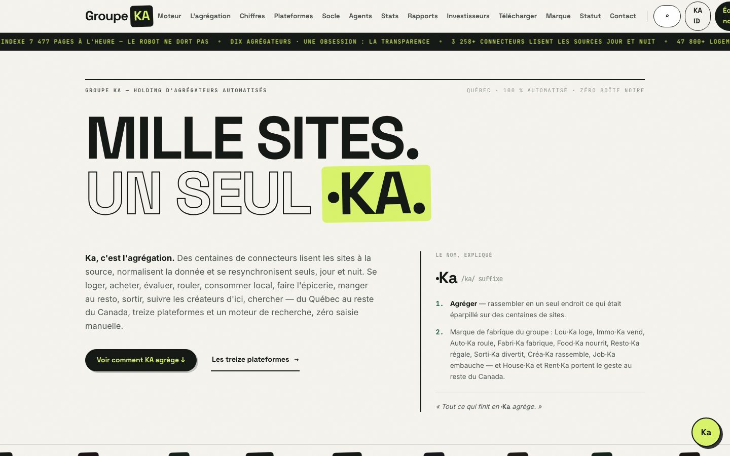 Accueil du hub Groupe·Ka
