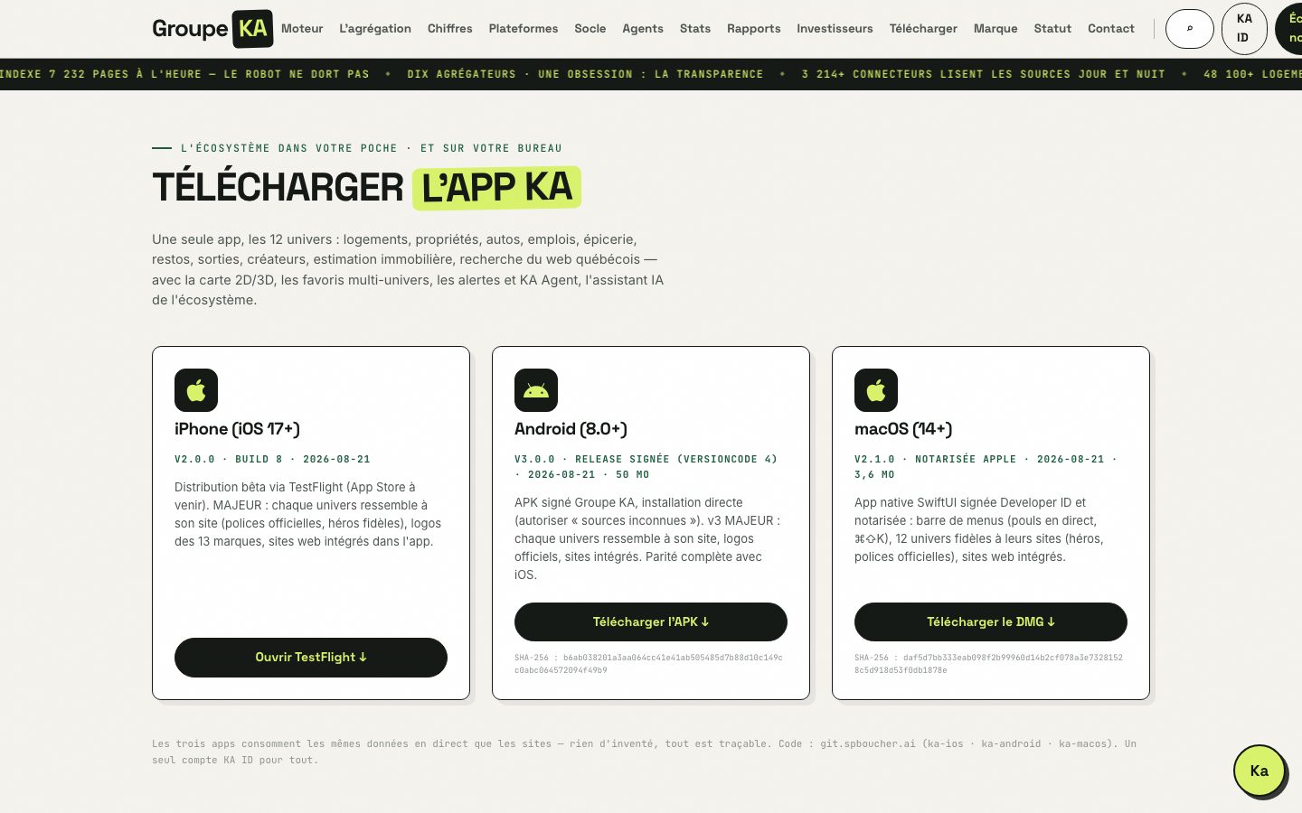 Page télécharger