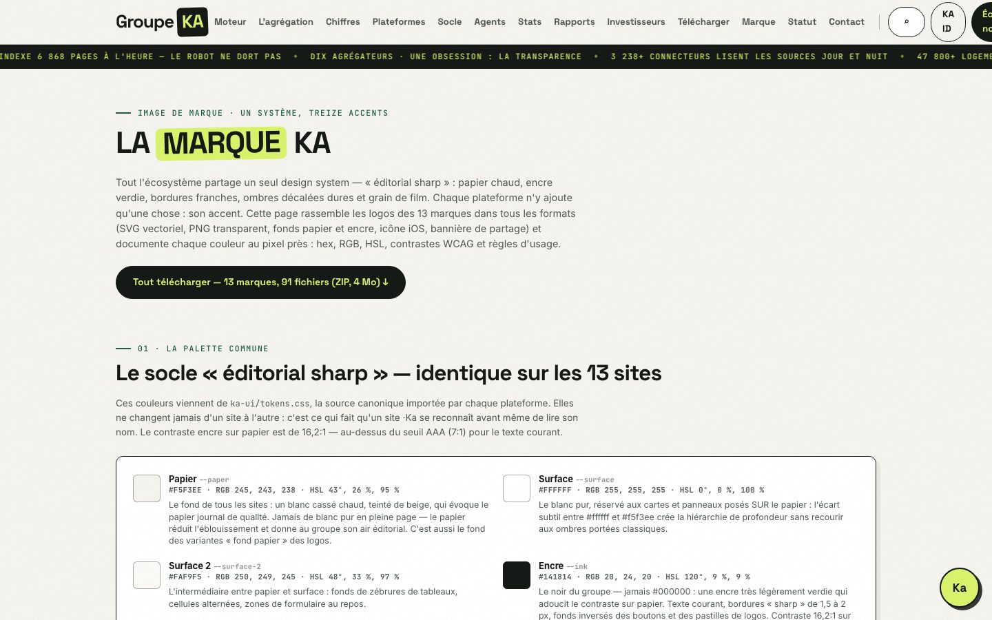 Page marque