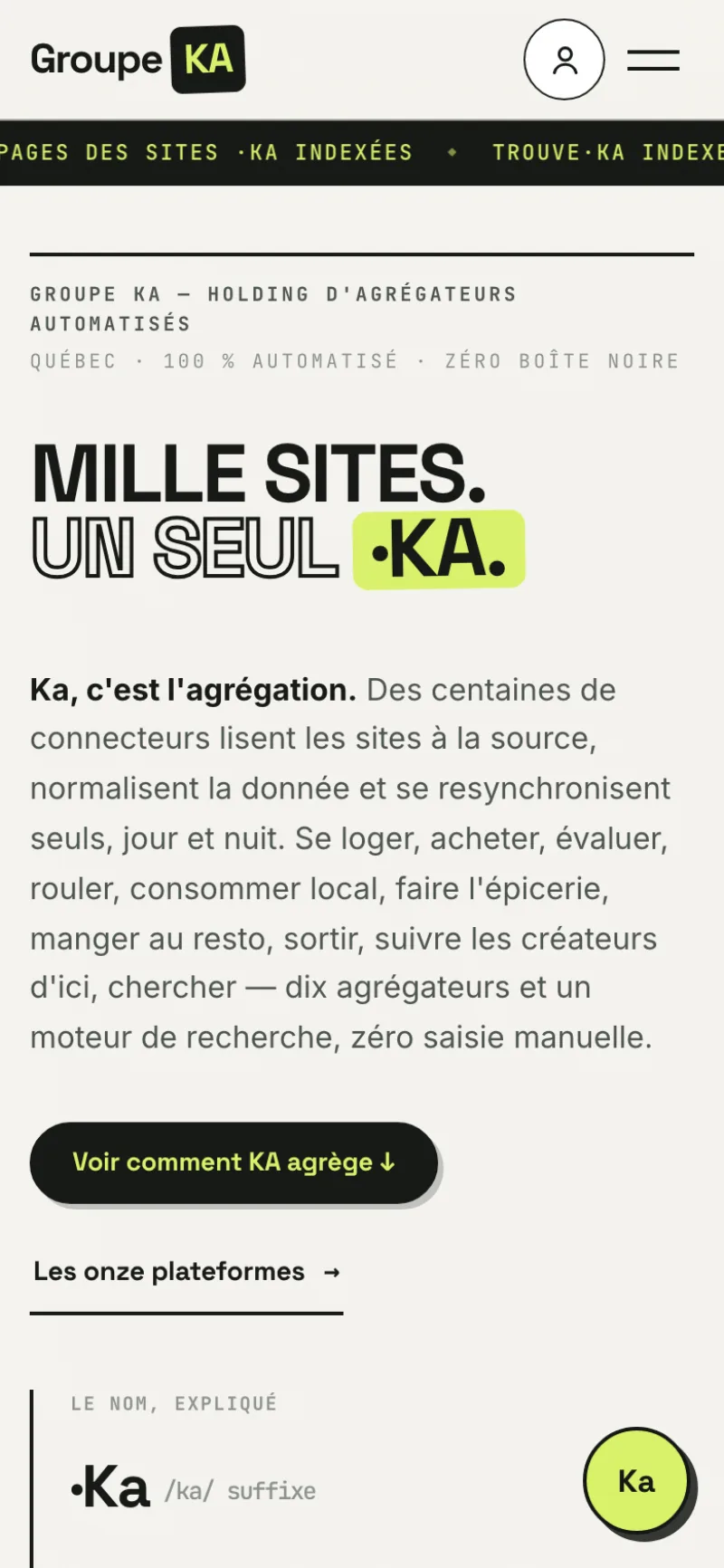Accueil mobile