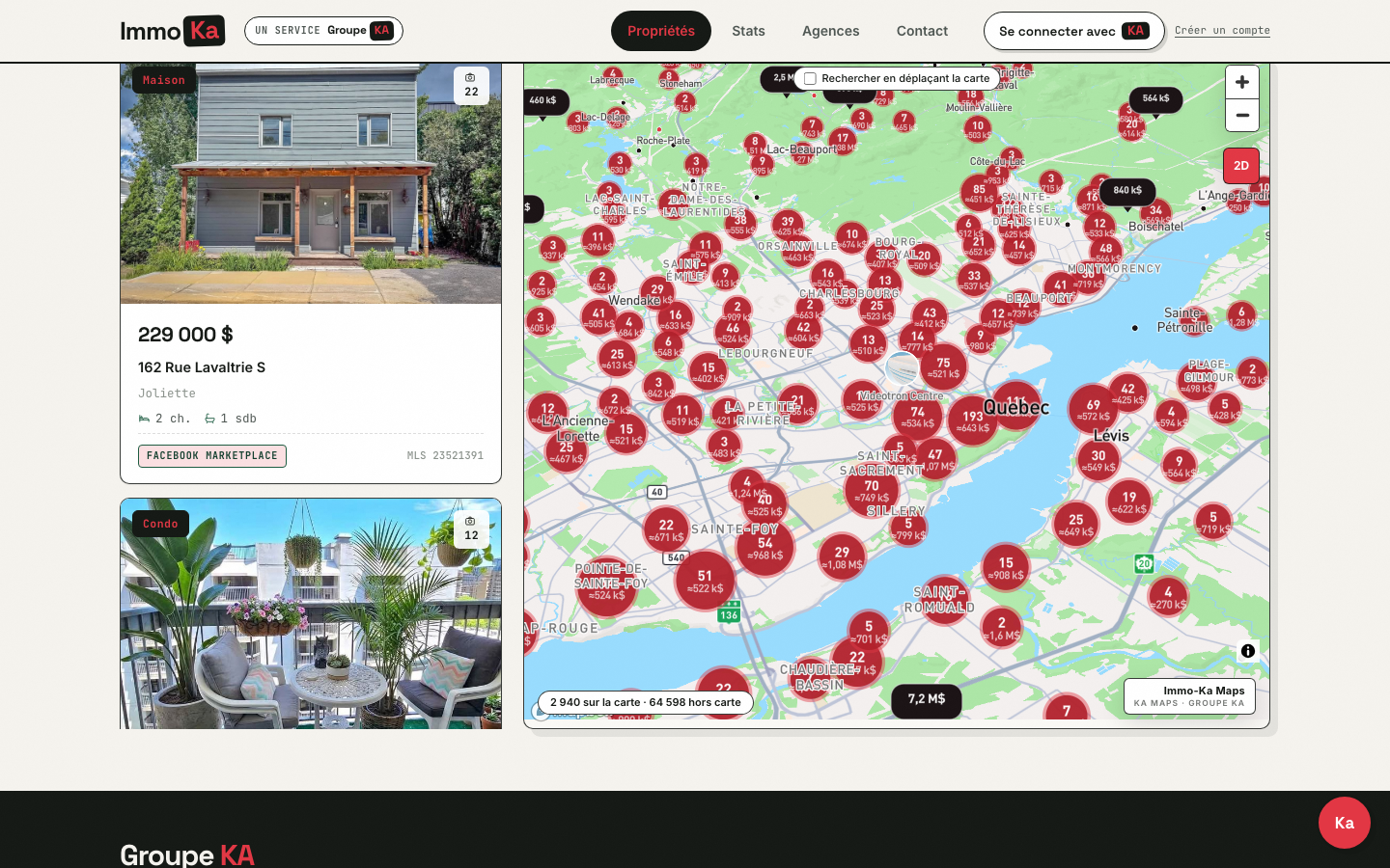 Étape 4 — carte Ka Maps avec grappes de prix