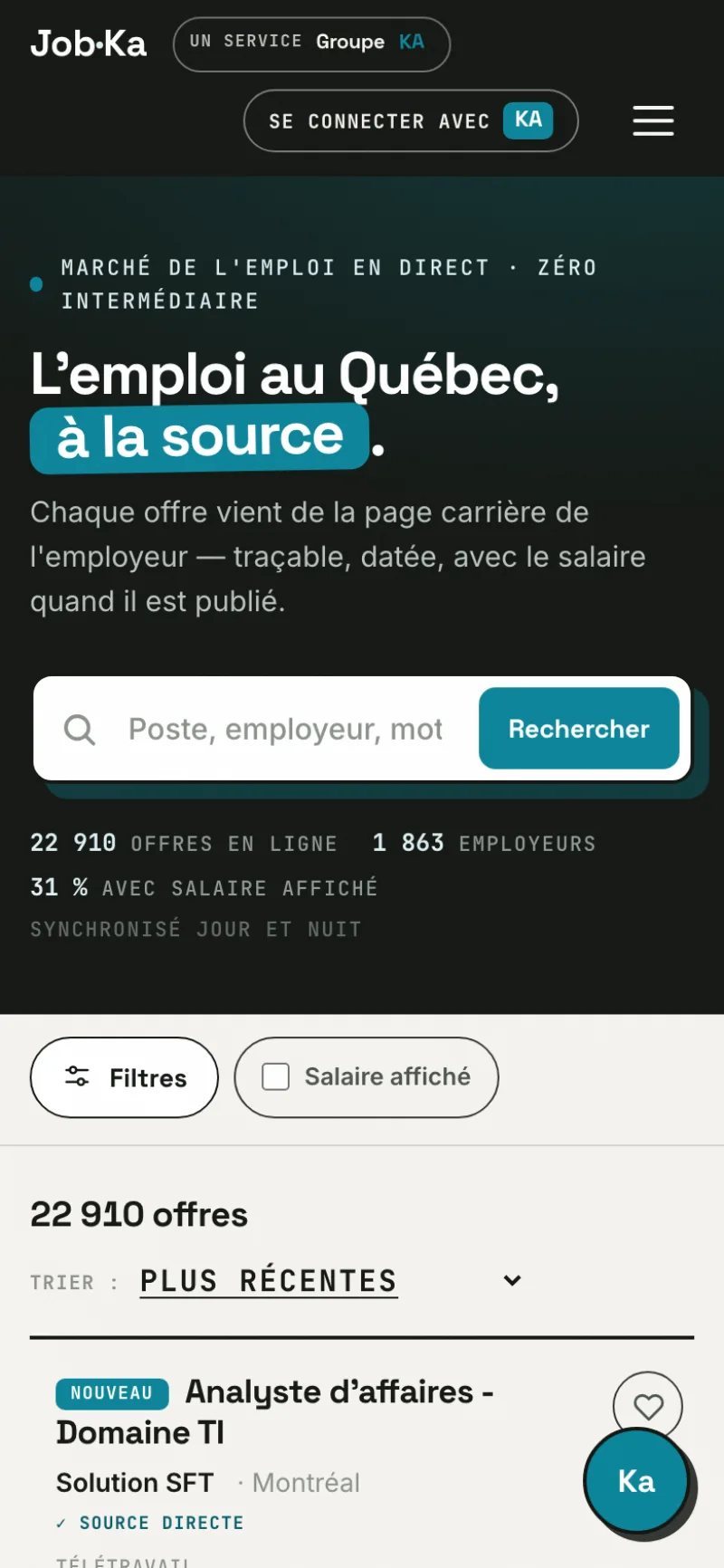 Accueil mobile