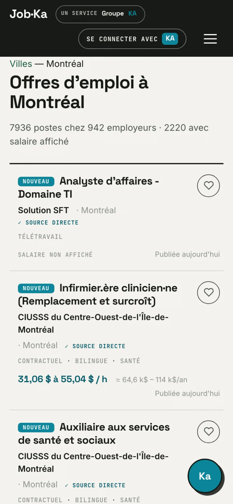 Résultats mobile
