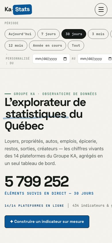Accueil mobile
