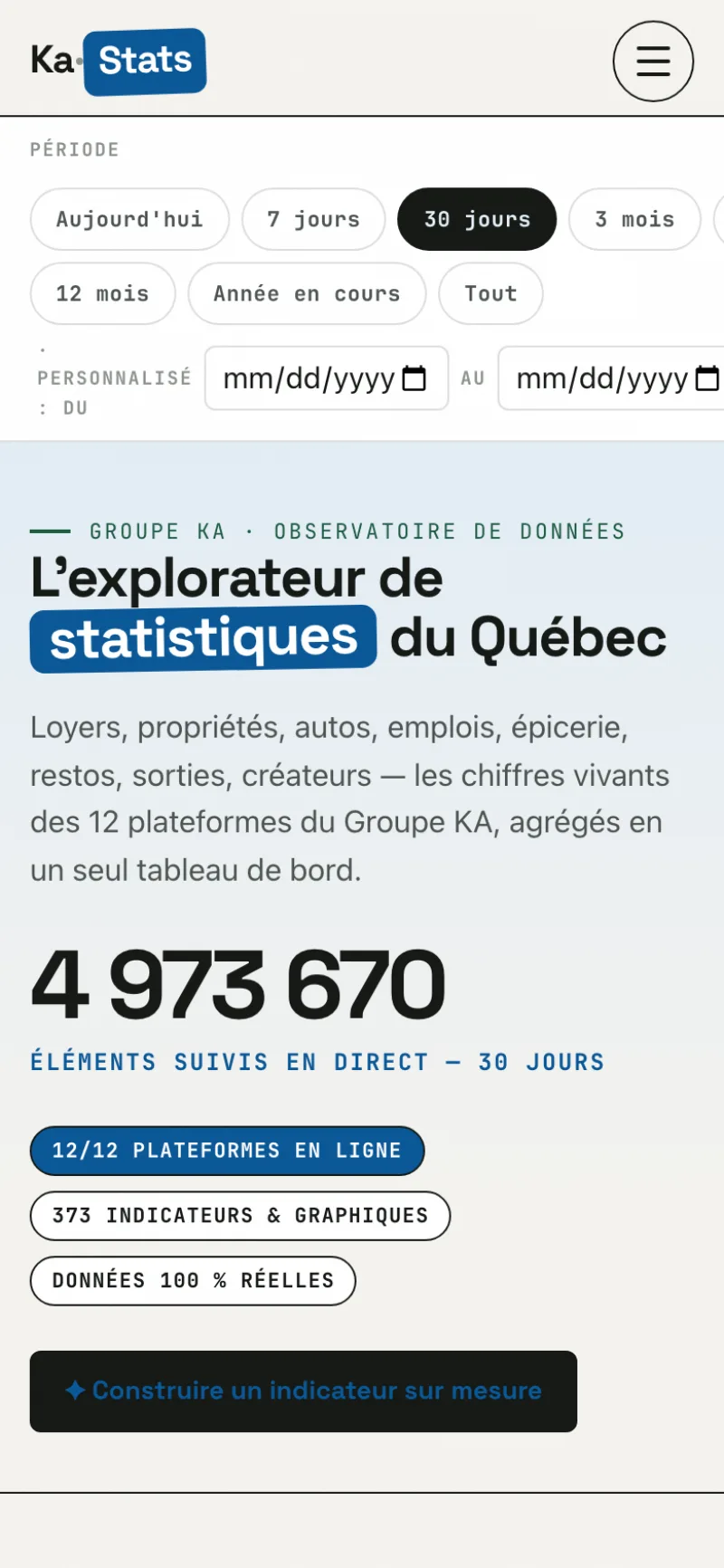Vue d'ensemble mobile
