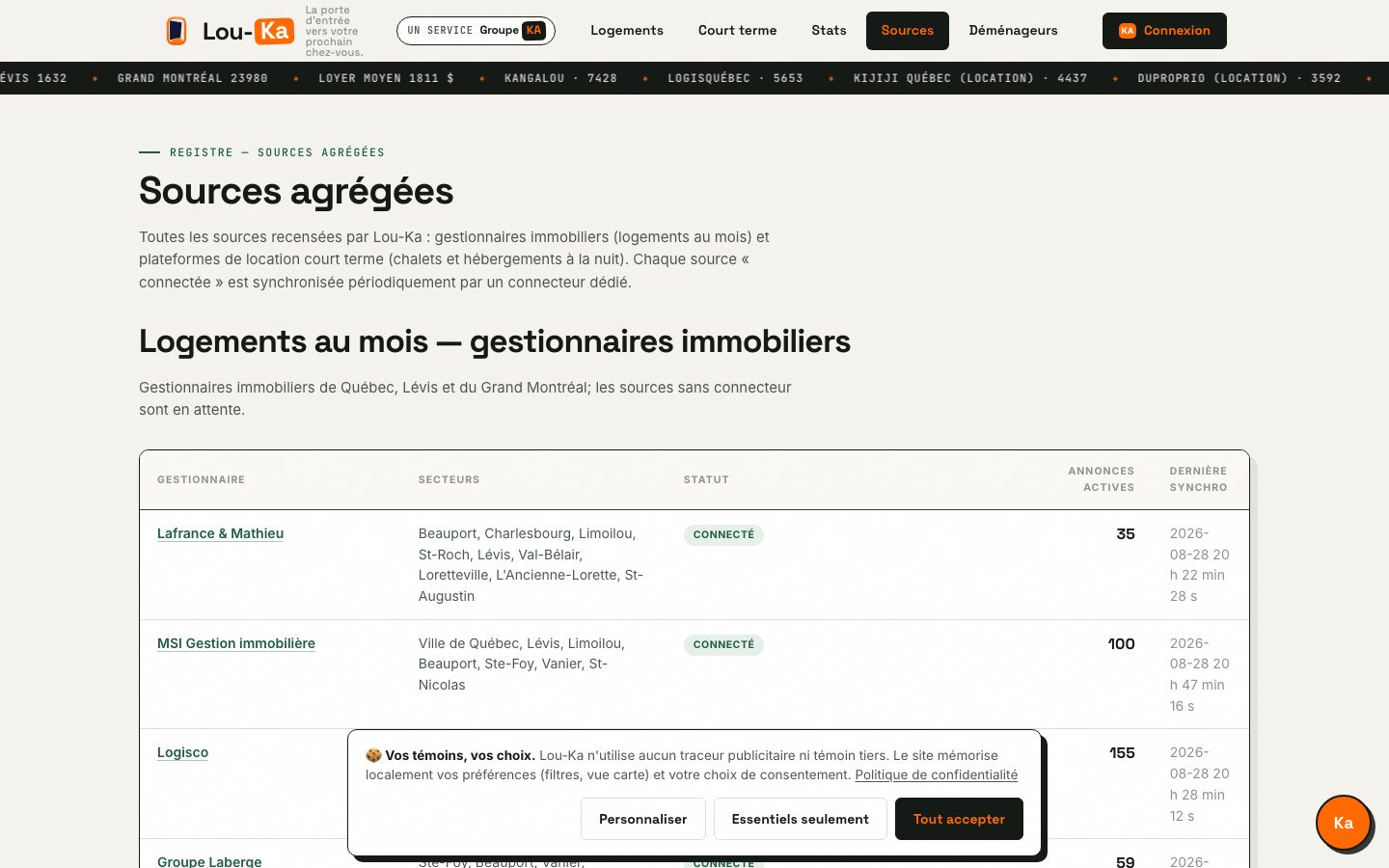 Registre des sources
