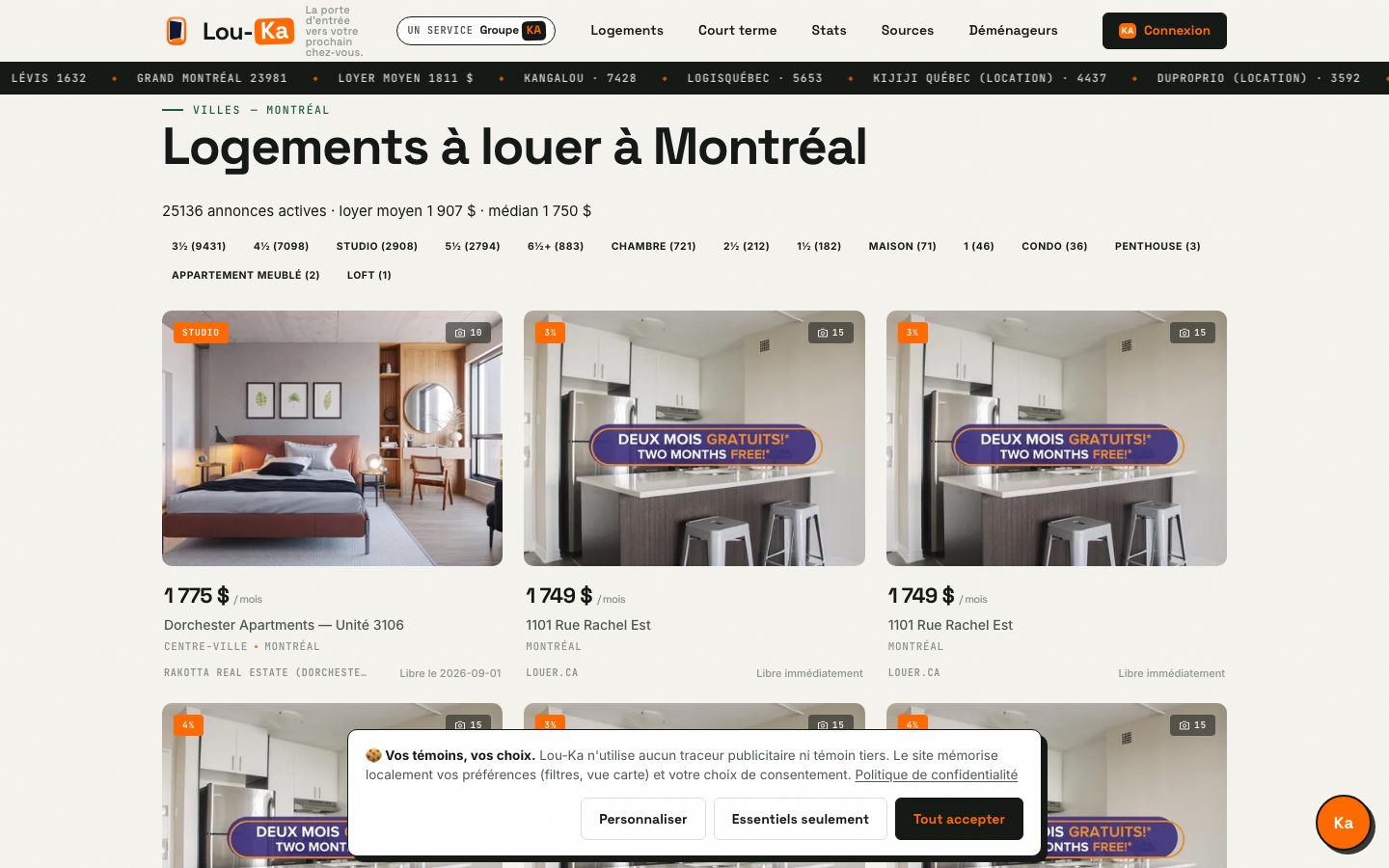 Page ville Montréal