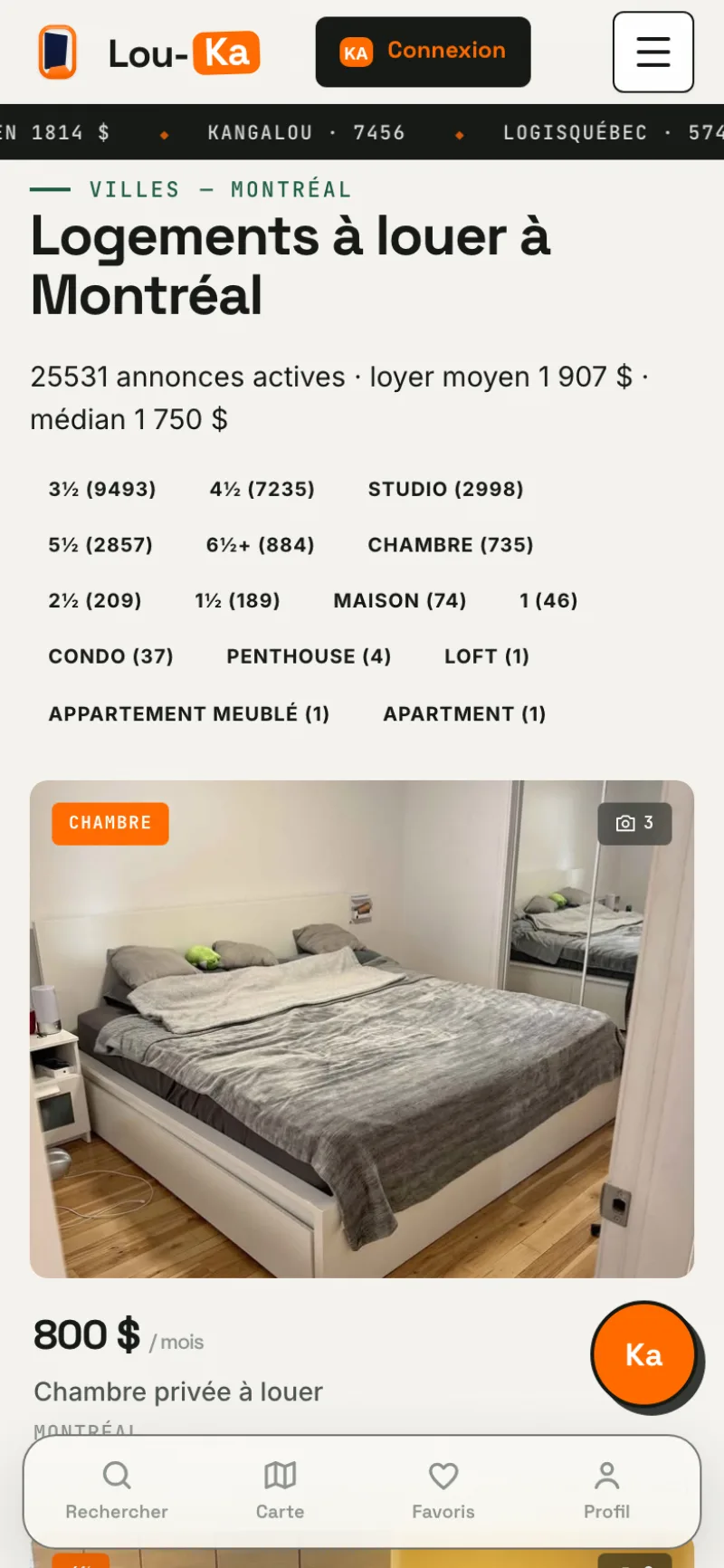Résultats mobile