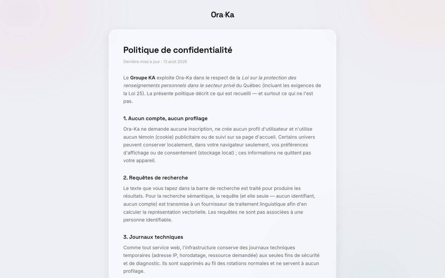 Politique de confidentialité