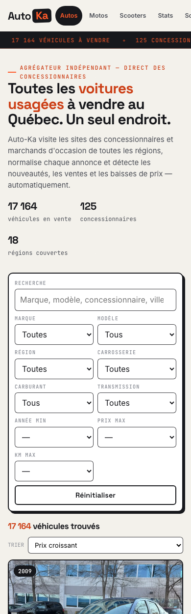 Auto·Ka — vue mobile