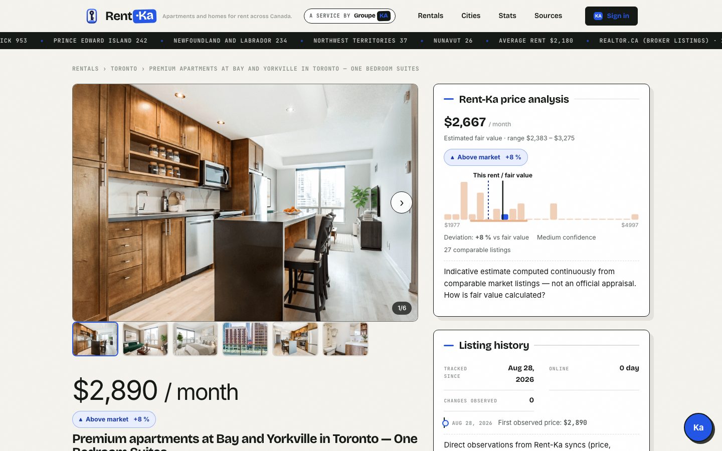 Listing page