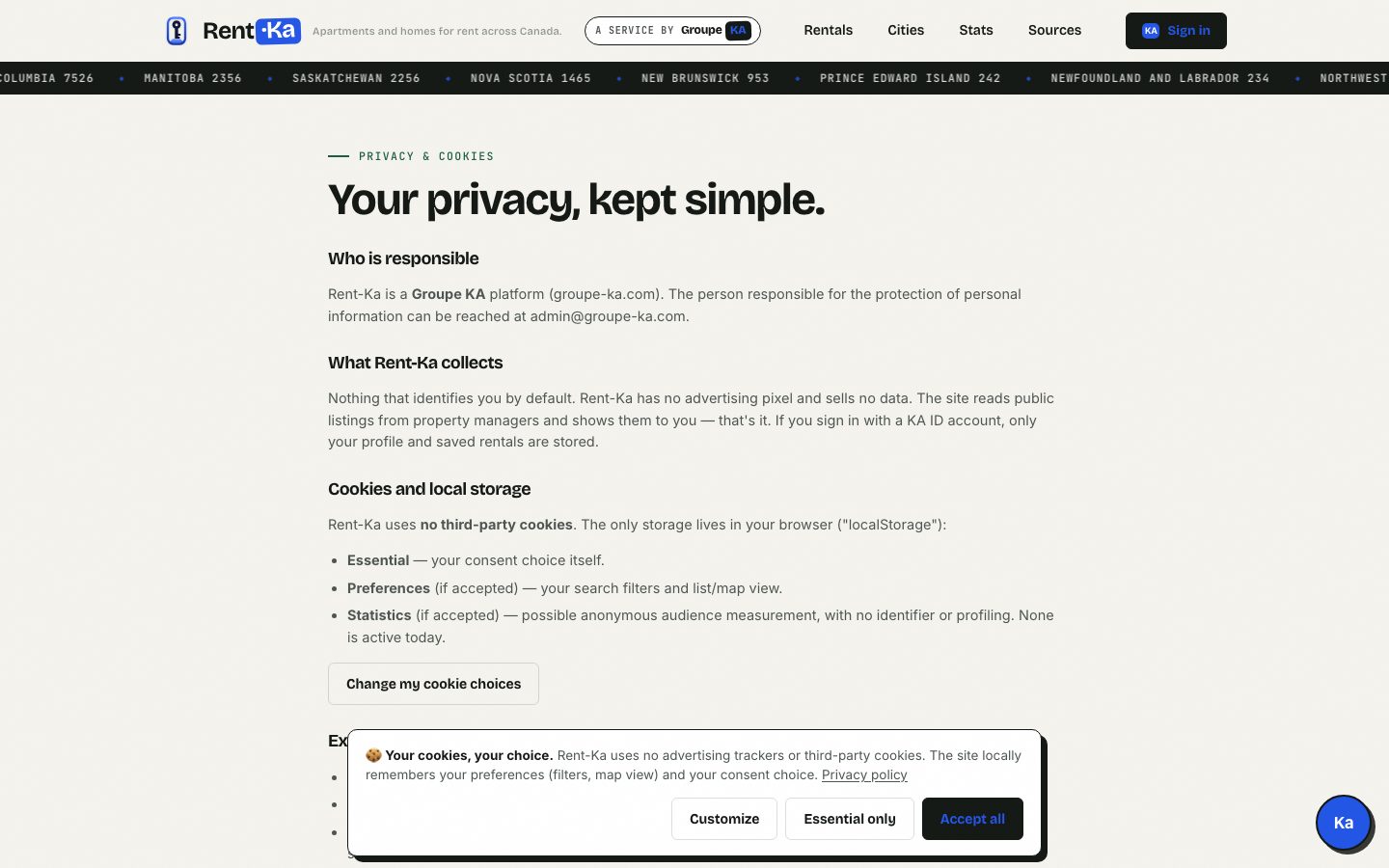 Privacy page