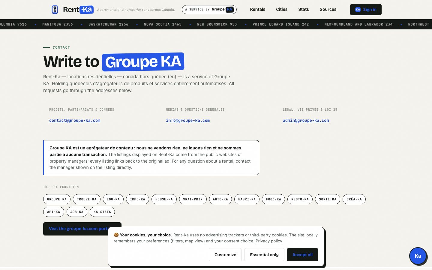 Contact page