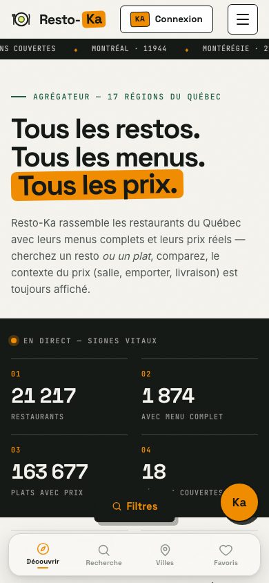 Accueil mobile