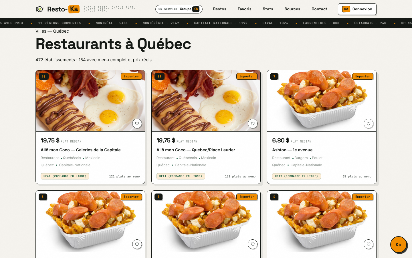 Étape 2 — Parcourez les restos d'une ville