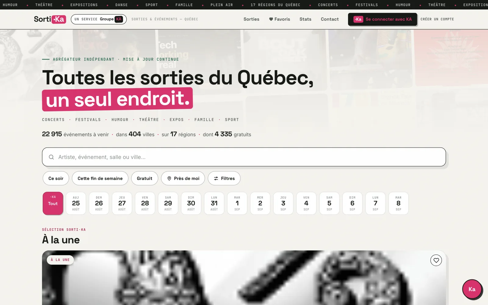 Accueil desktop