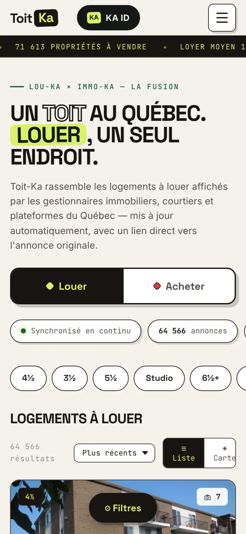Accueil mobile