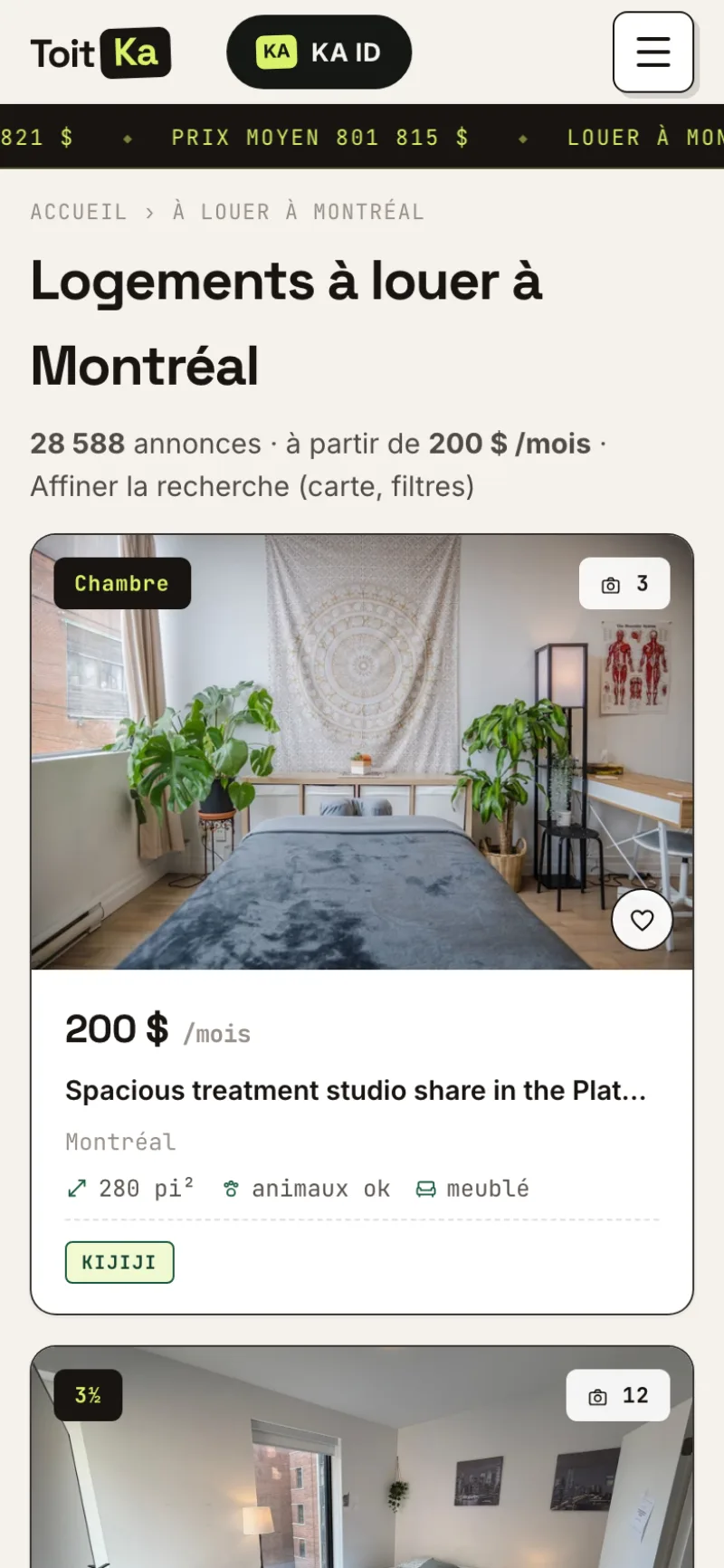 Résultats mobile