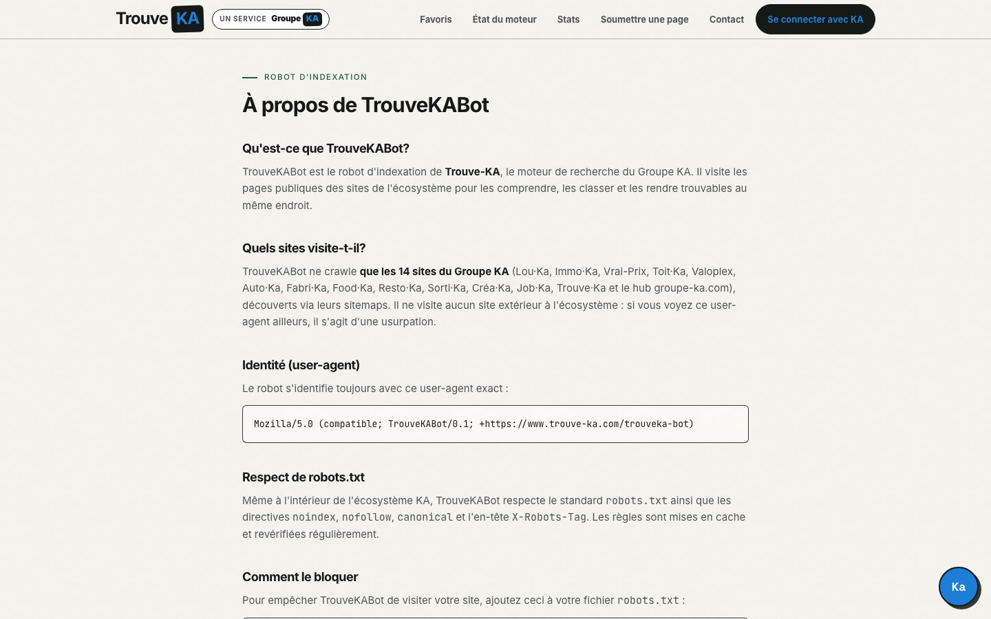 Page TrouveKABot