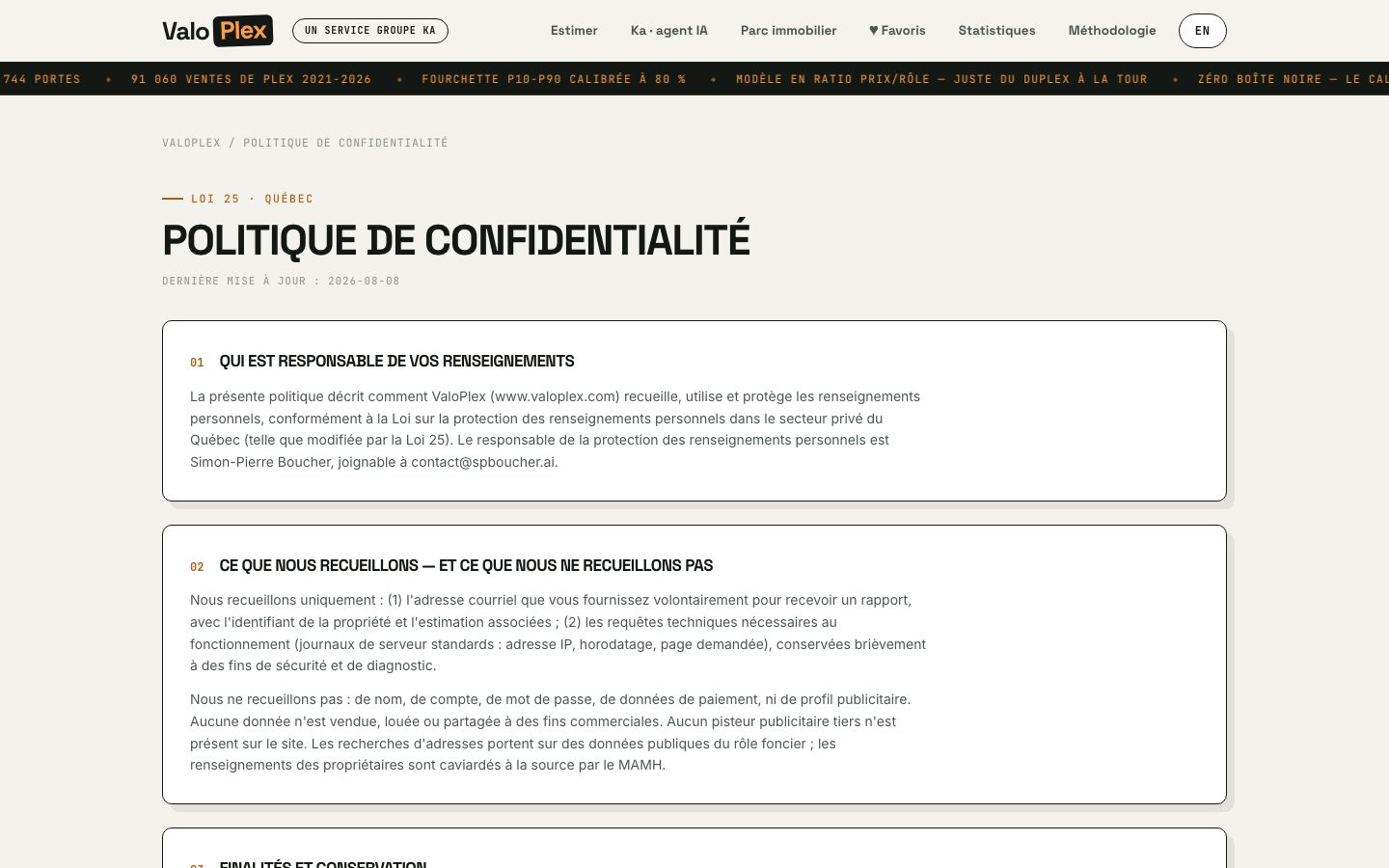 Confidentialité