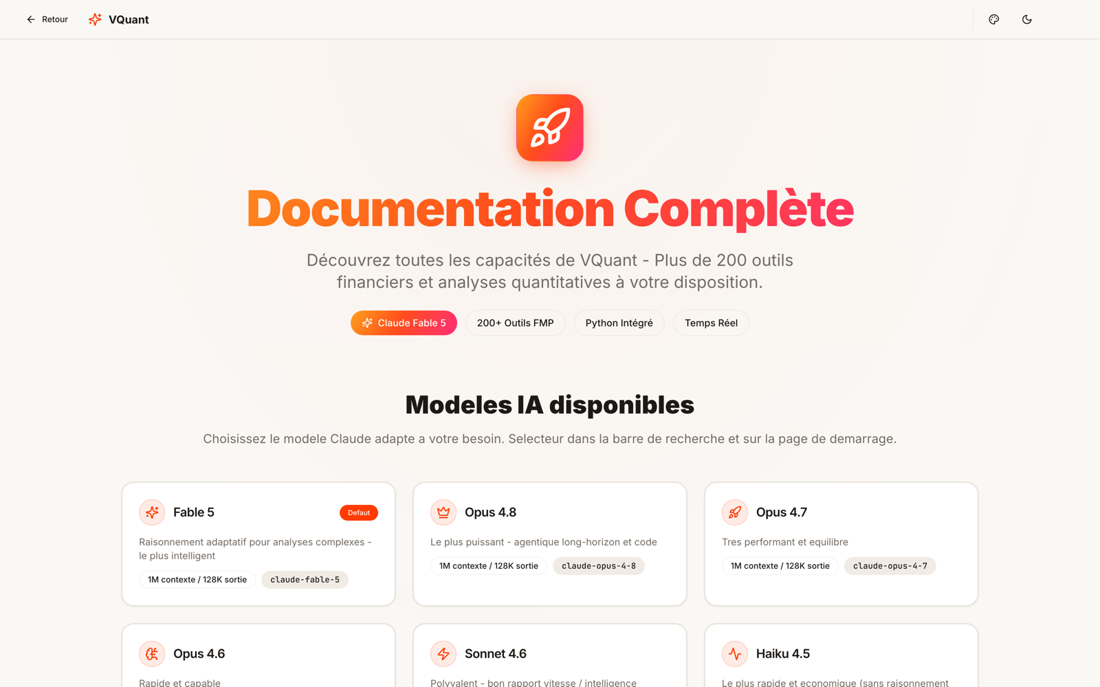 In-app documentation and AI model selection