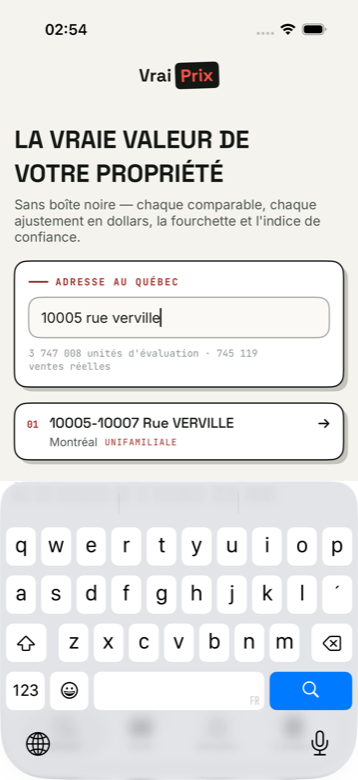 Recherche d'adresse