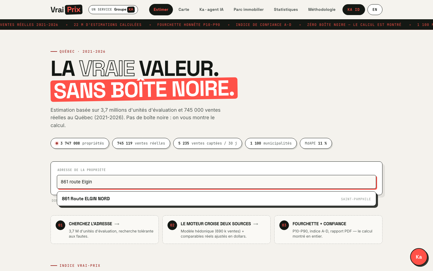 Étape 2 — recherche d'adresse avec suggestions