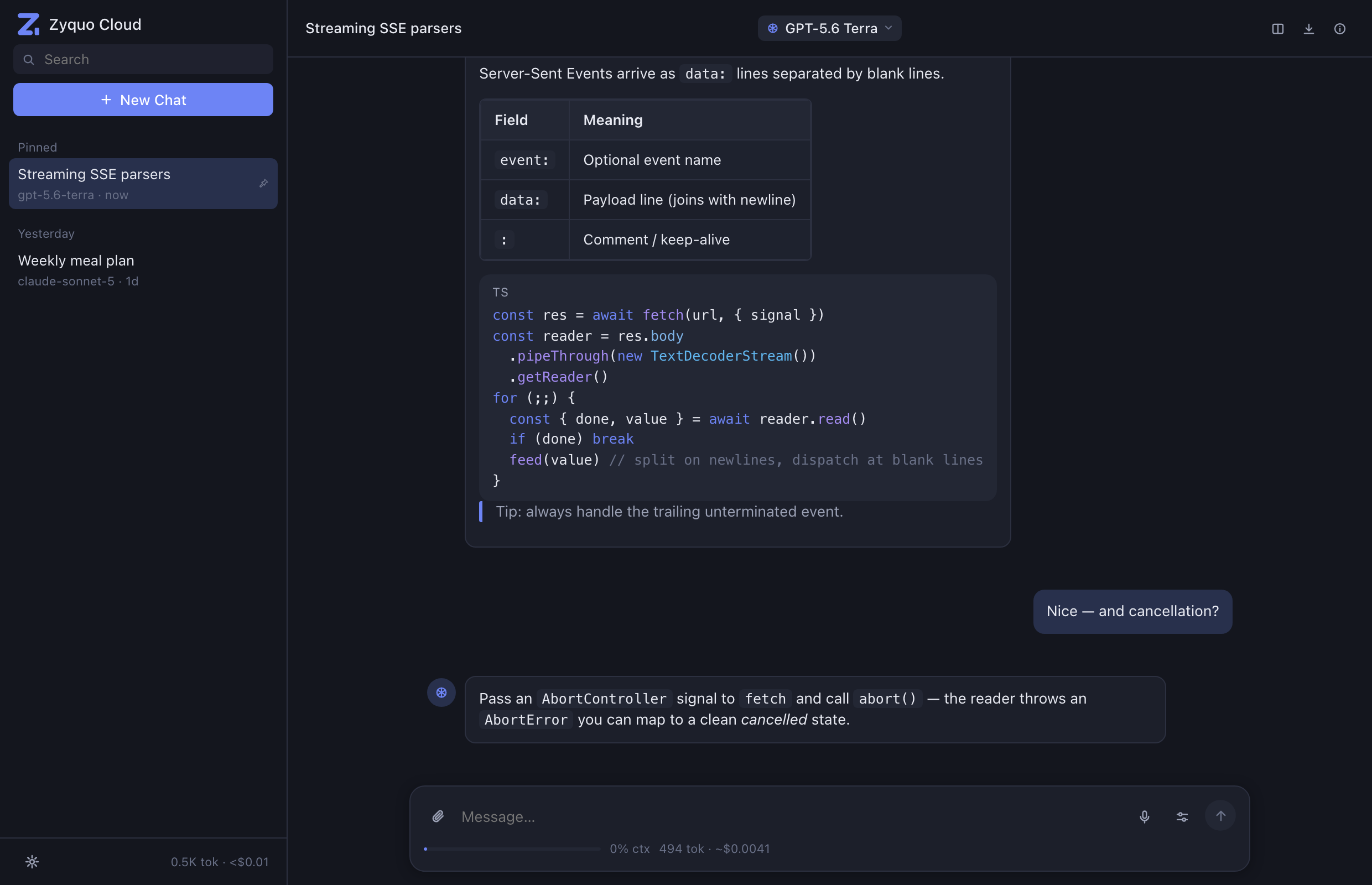 Chat — dark